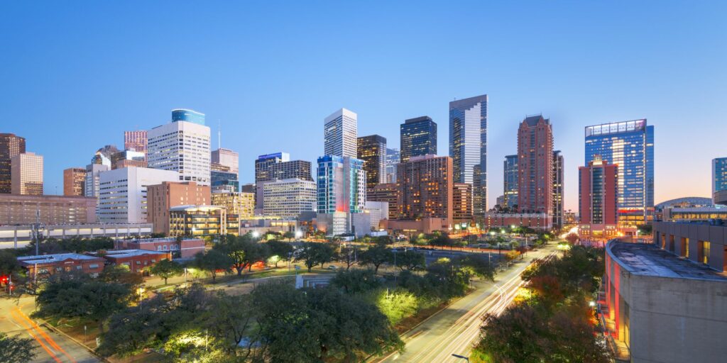 AV Integrator in Houston TX. Houston Texas Skyline