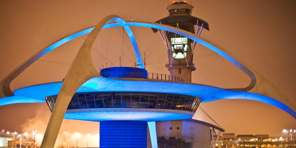 Control tower at Los Angeles International Airport in Los Angeles, California