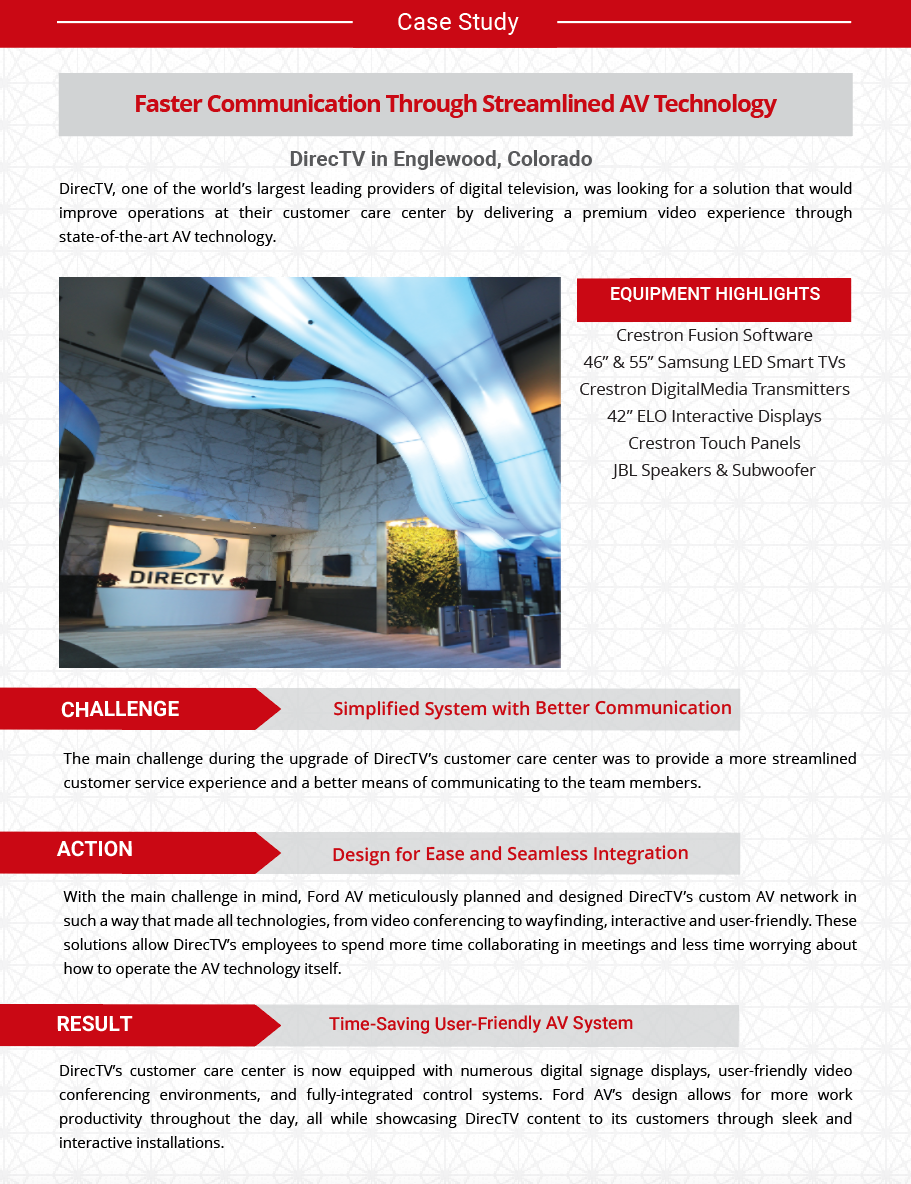 case study directv ford av direct tv customer services