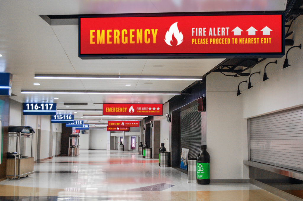 command center emergency communication system at sports arenas