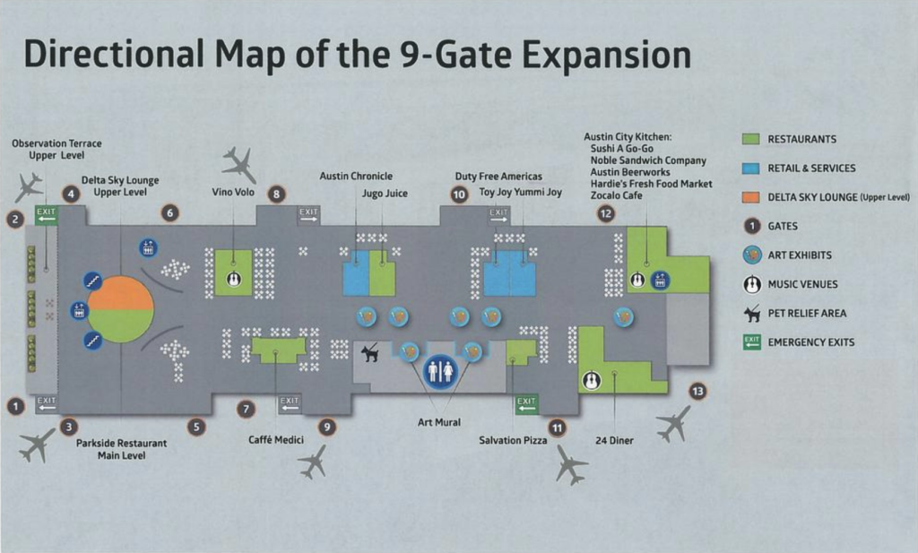 Austin Bergstrom Terminal Map First Look: Abia Opens $350M Terminal Expansion – Ford Av