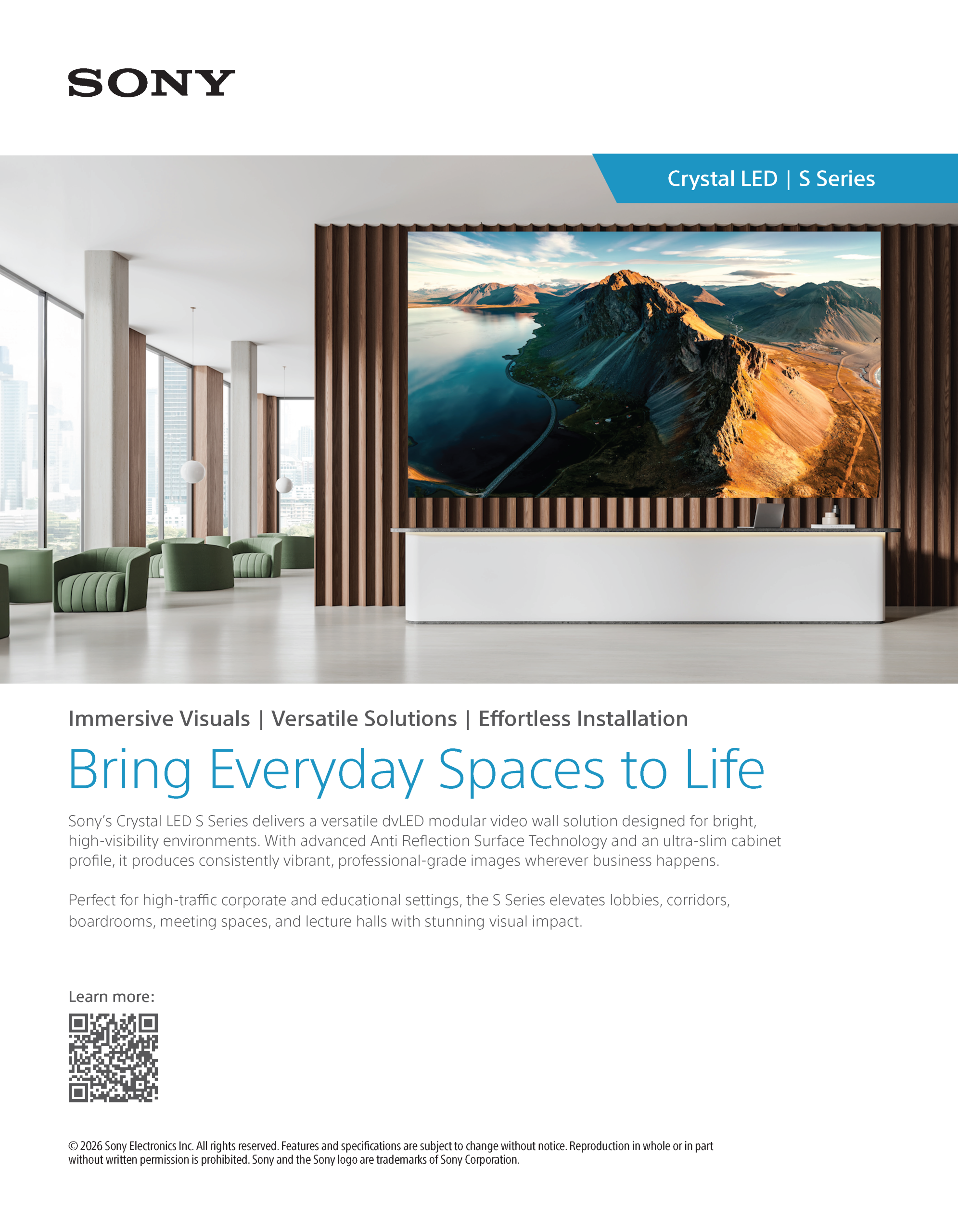 Sony Crystal LED S Series dvLED video wall