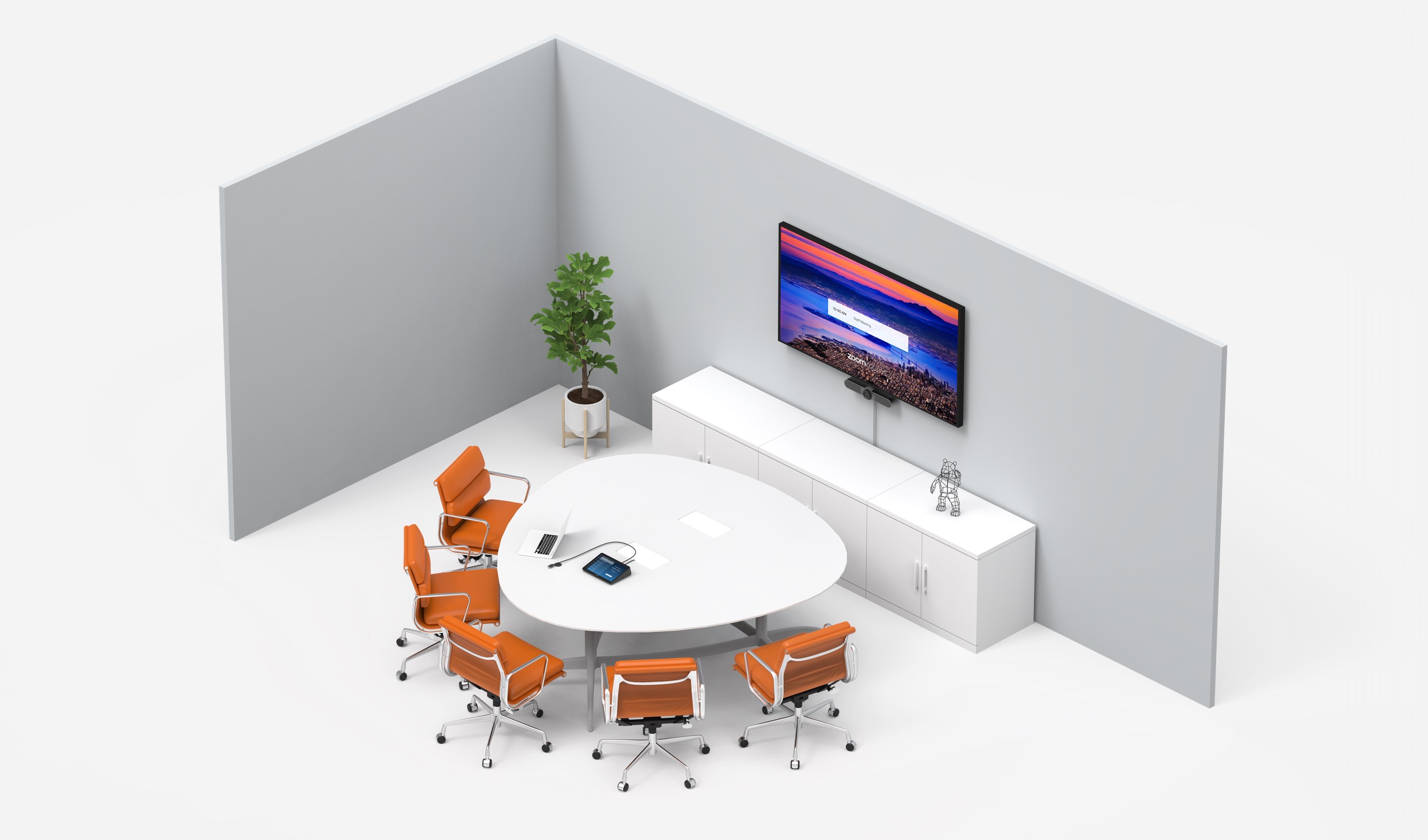 Professional immersive video conferencing environment with integrated technology