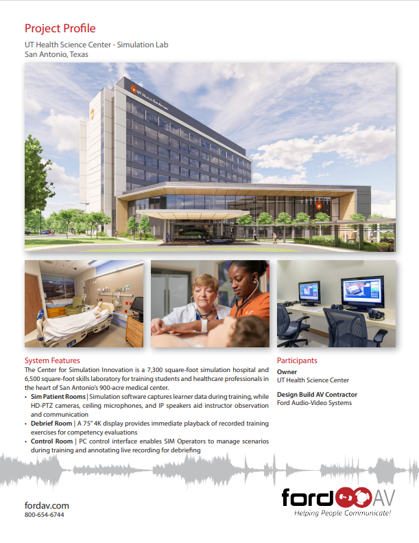 UTSA Health Science Center Sim Lab Project Profile