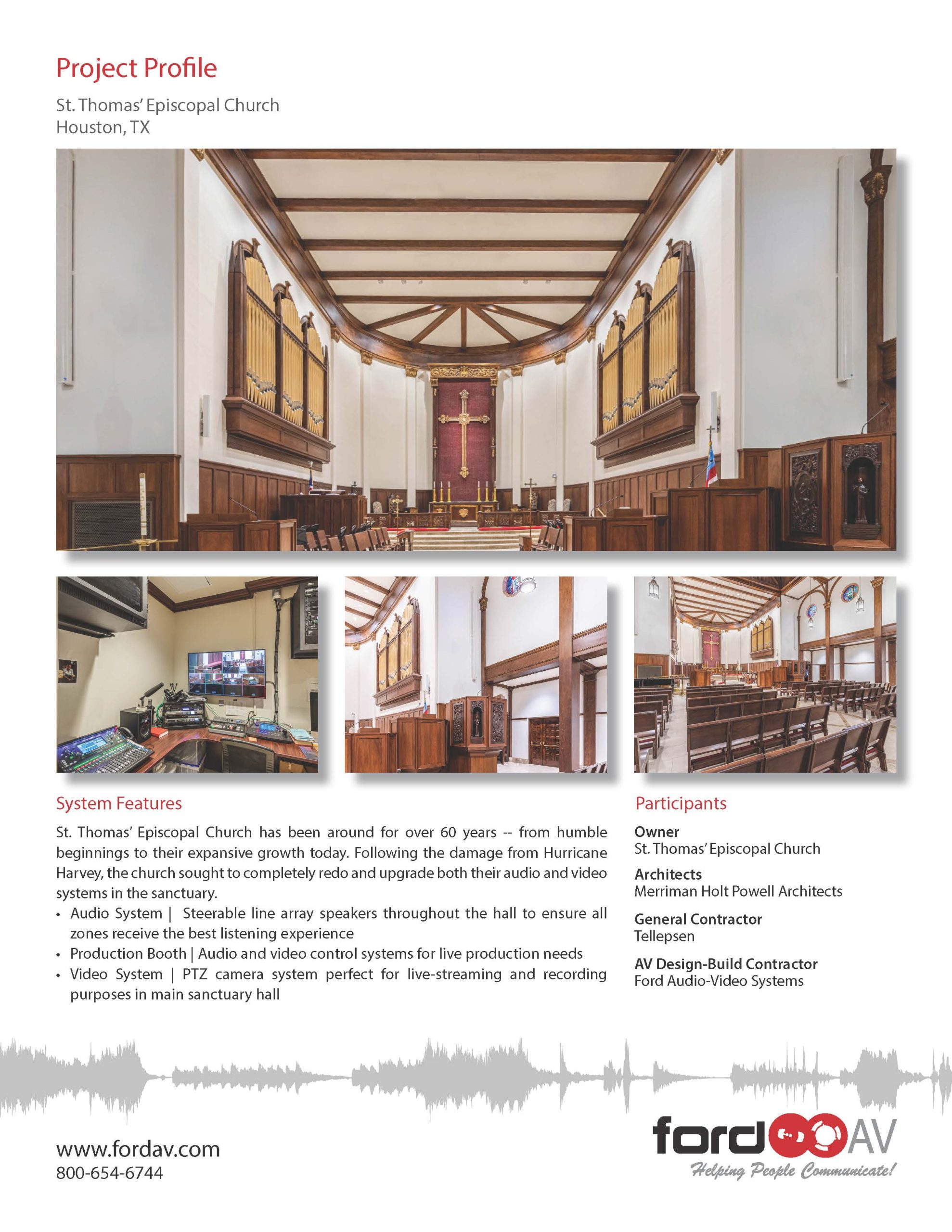 St. Thomas' Episcopal Church AV System Project Profile