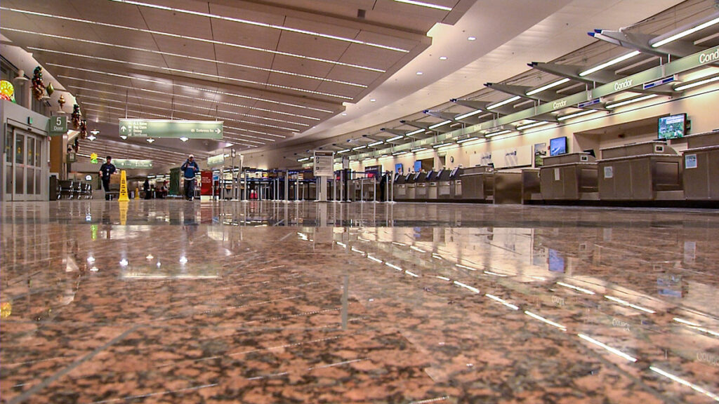 Ford AV installed high output in-ceiling speakers throughout the terminals and concourses provide clear sound over ambient noise so travelers can listen easily
