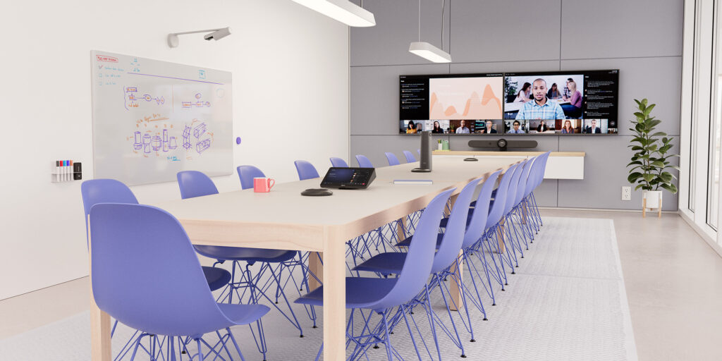 Logitech Rally Bar Tap IP and Sight make interactive hybrid meetings accessible to all users.