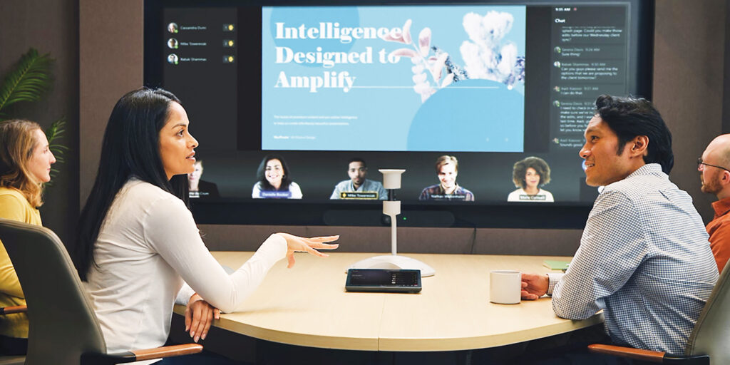 Workplace uses AV tools to bridge gap between in person and online employees.