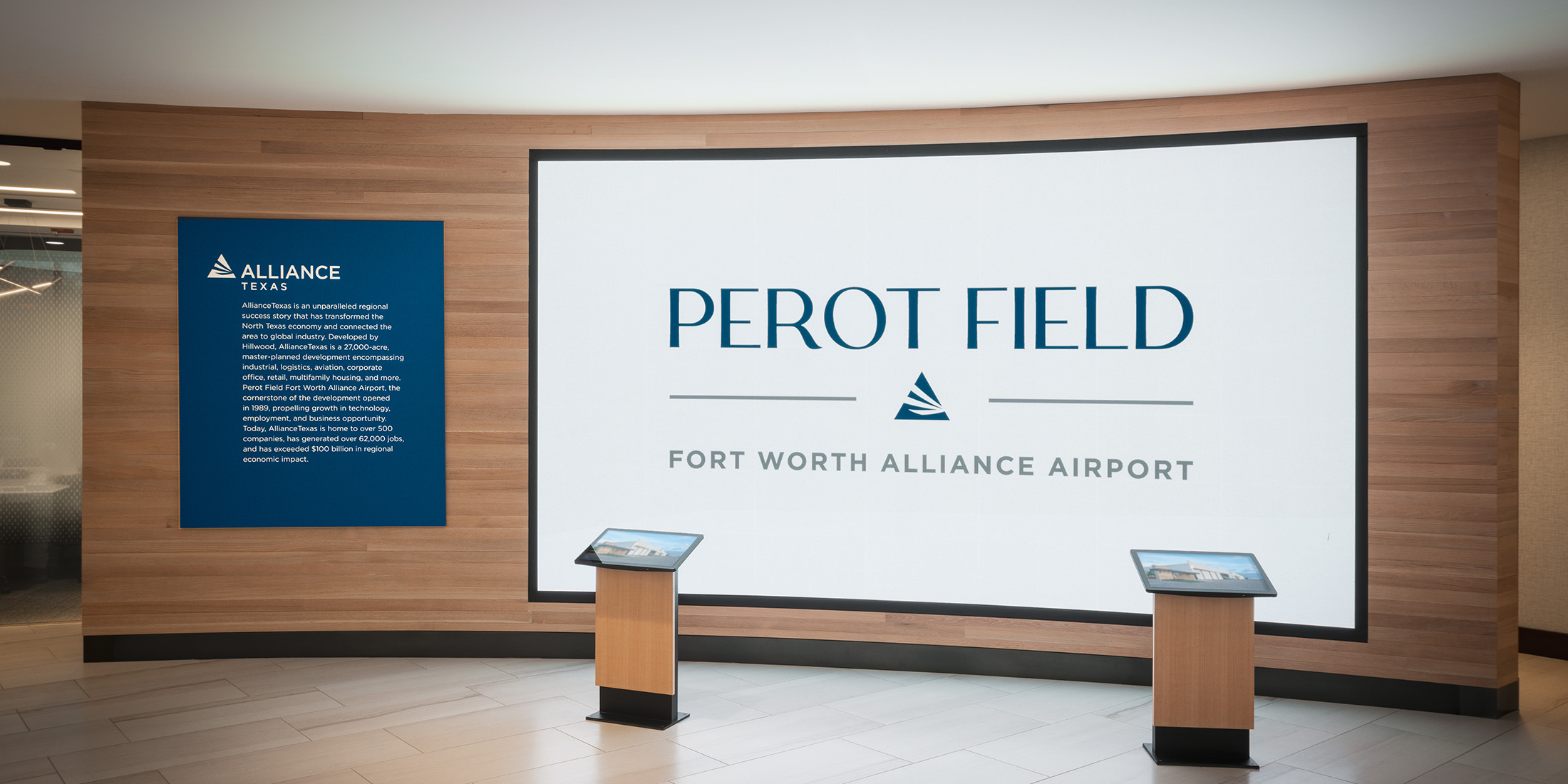 Curved LED Video Walls at Alliance Airport