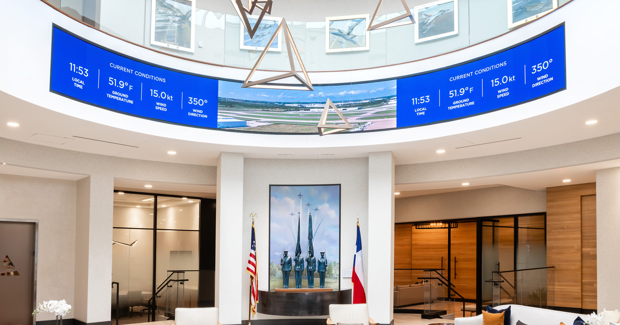 Alliance Airport Fight information display system AV integration Ford AV