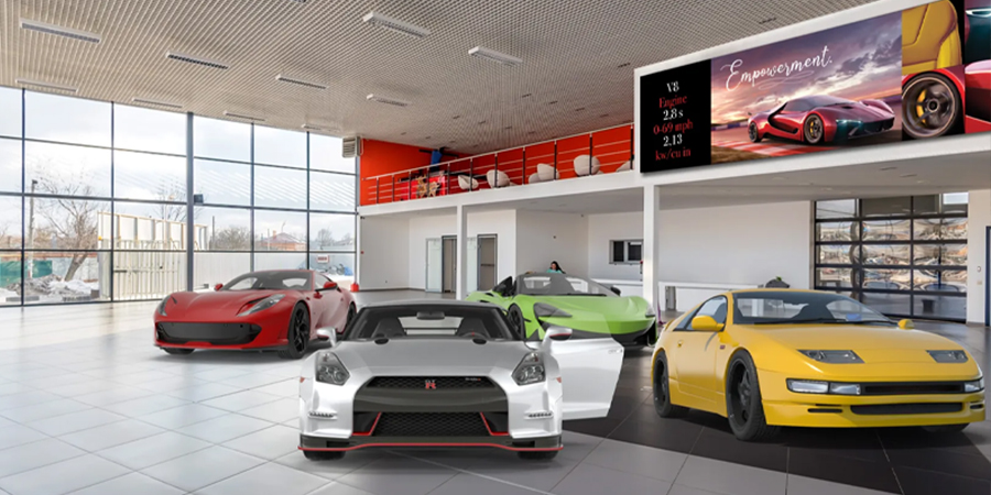 Car Dealership Promotes Deals with DV LED Displays
