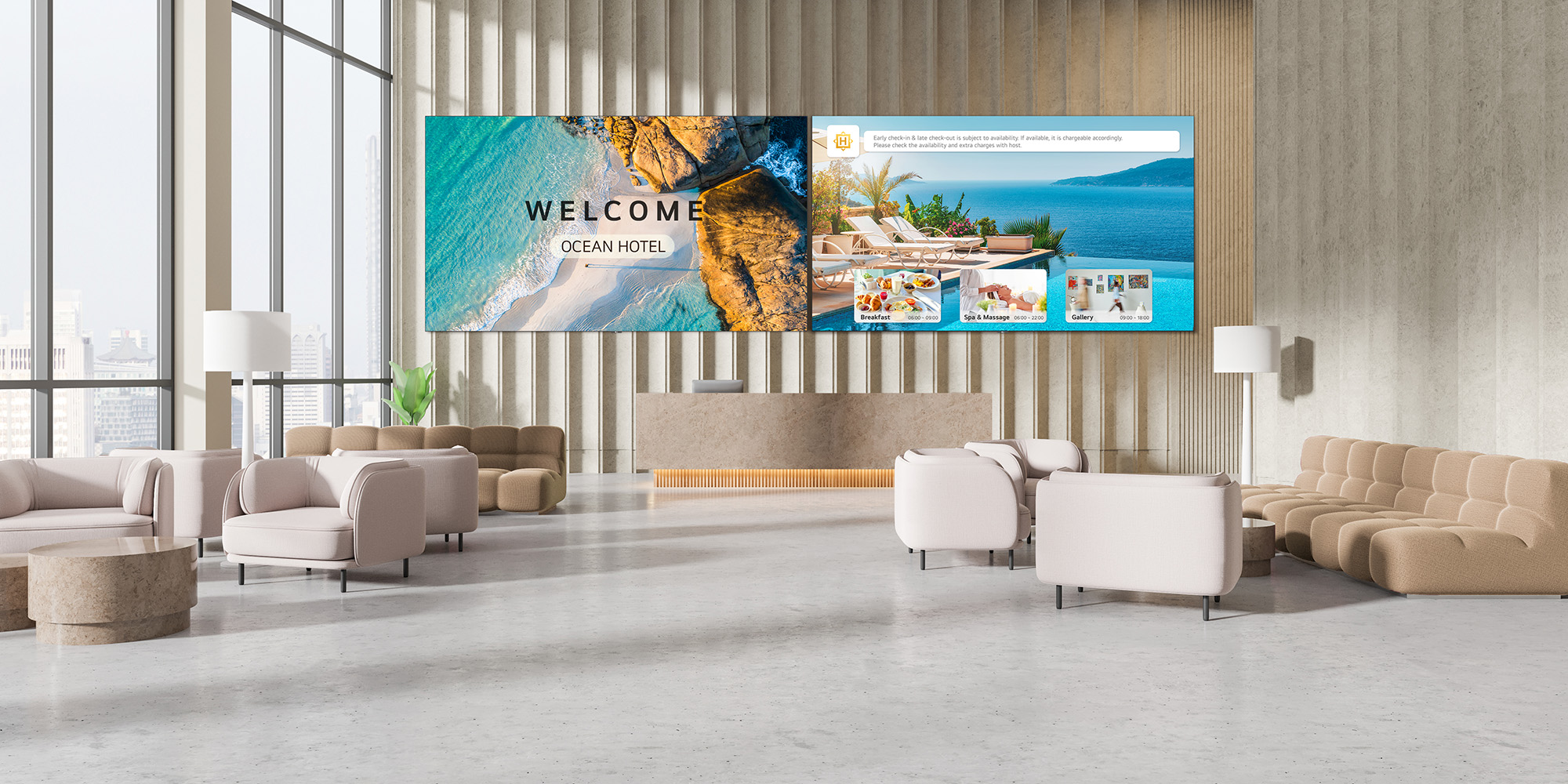 LG All-in-One LED Display installed in corporate lobby by Ford AV