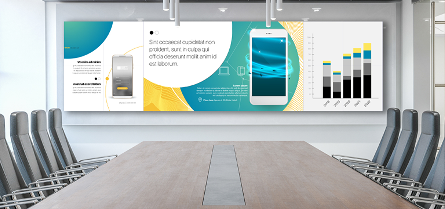 Direct View LED Display with wireless collaboration for education and business