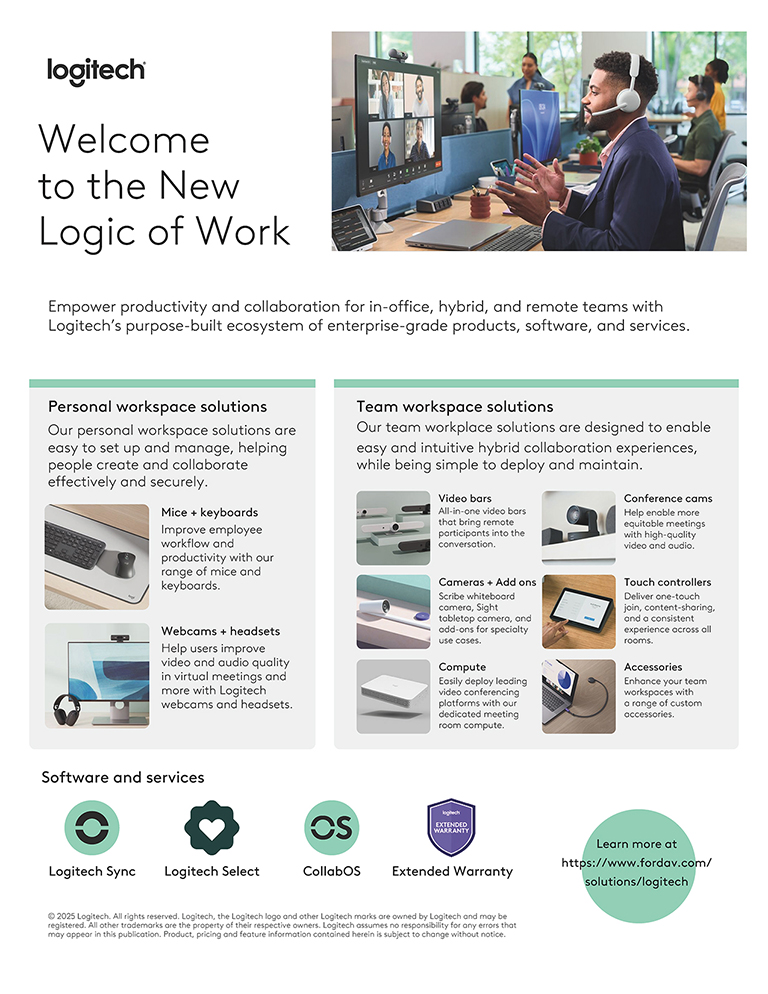 Logitech Personal Workspace Solutions and Team Workspace Solutions