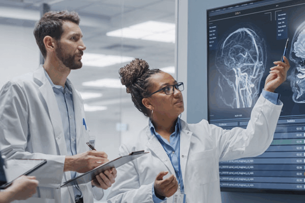 medical imaging AV system with PACS/DICOM integration in a hospital diagnostic suite