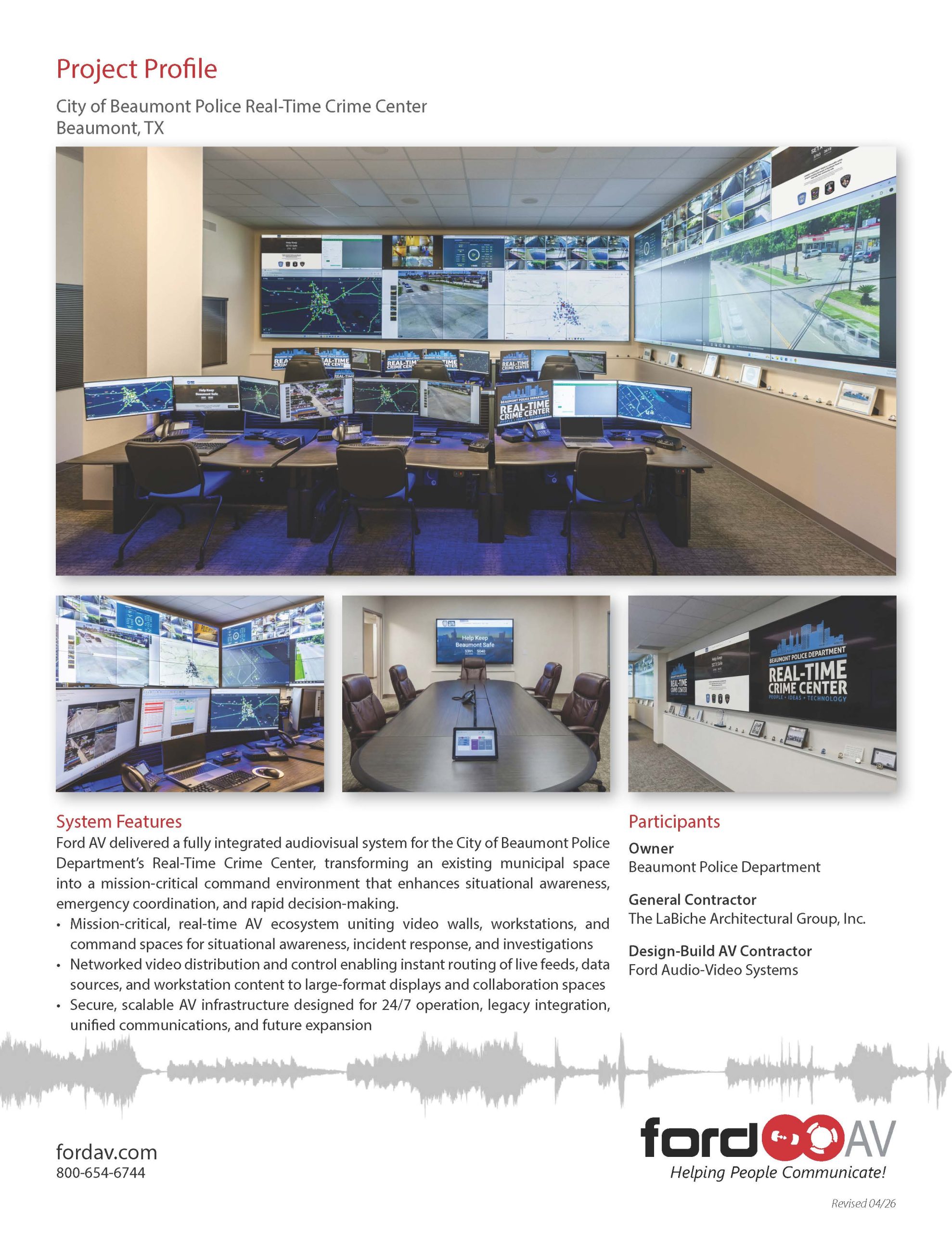 City of Beaumont Police Reel-Time Crime Center - Project Profile