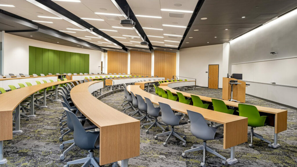 Lecture hall audio, video, and lighting systems