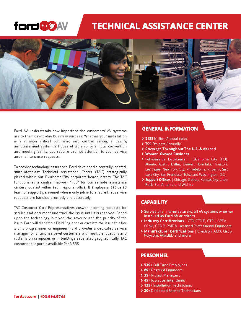 Technical Assistance Flyer by Ford AV