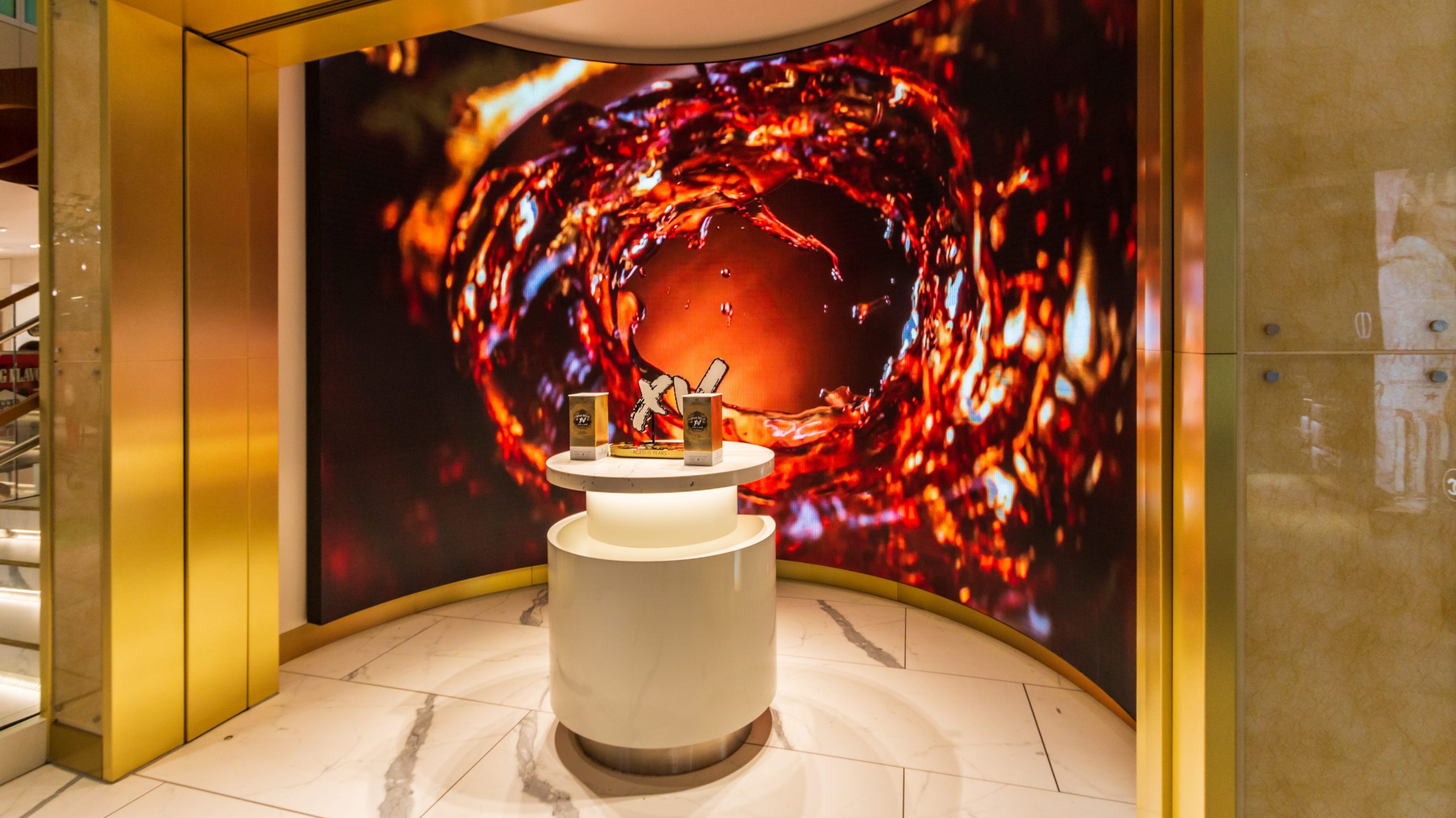 DFW Airport Duty Free Store VIdeo wall by Ford AV