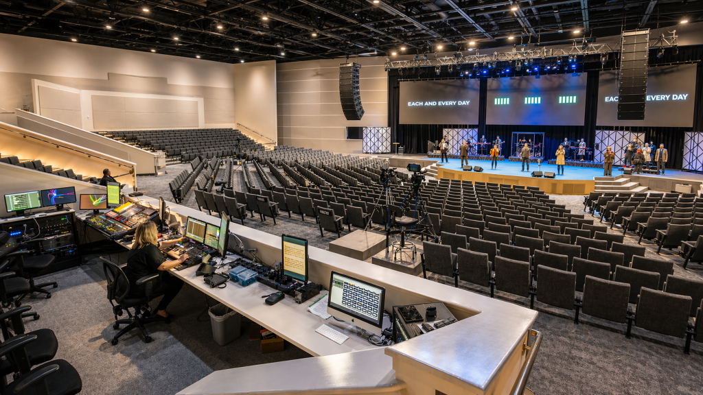 Odessa Christian Church line array system integrated by Ford AV