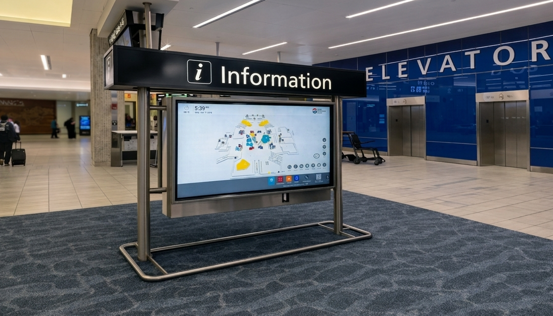 22 Miles Wayfinding display in International Airport