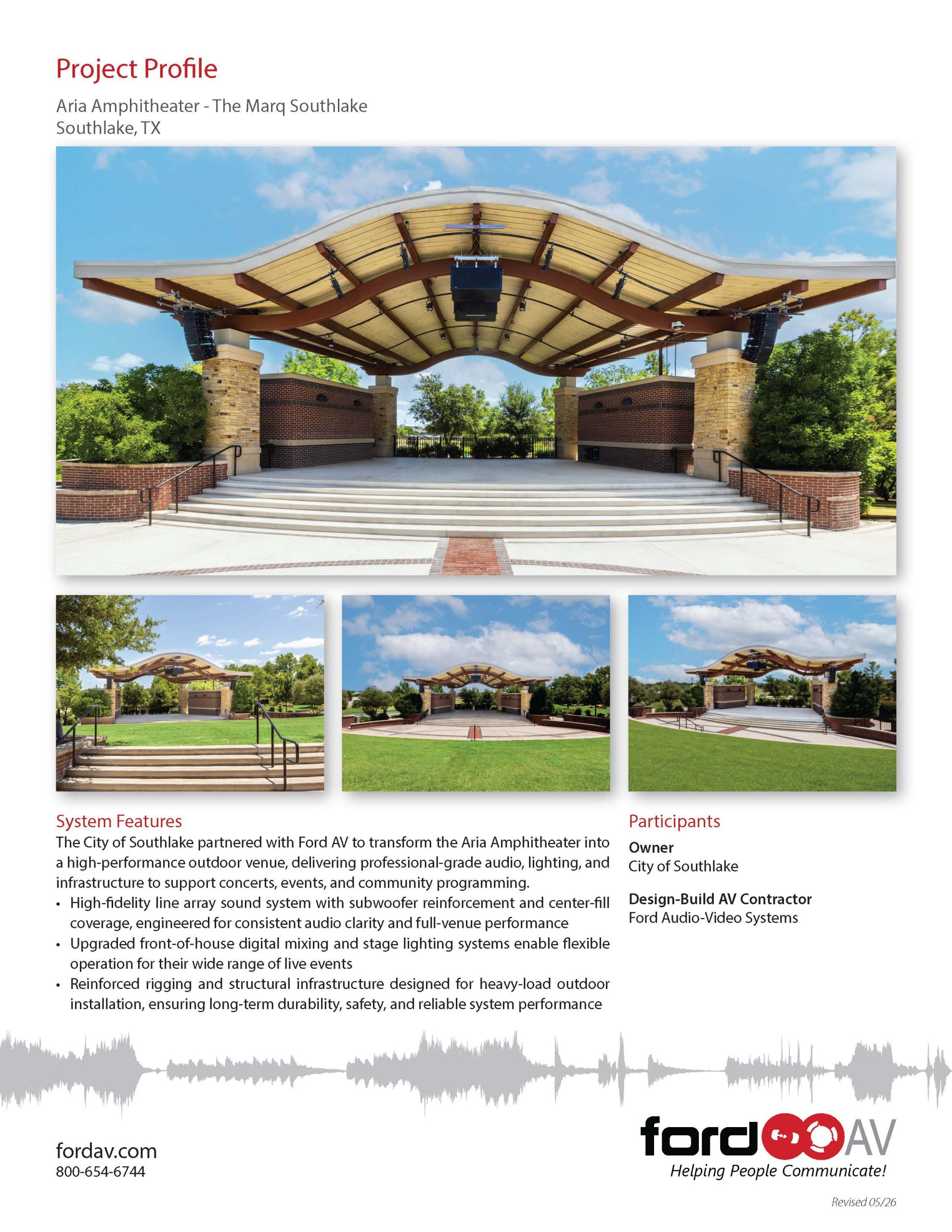 Aria Amphitheater City of Southlake - Project Profile