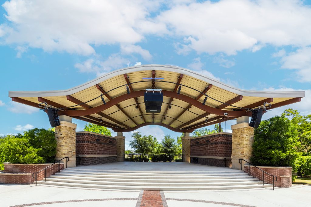 Ford AV installed amphitheatre AV upgrade with professional sound and lighting system at Southlake Aria Amphitheatre