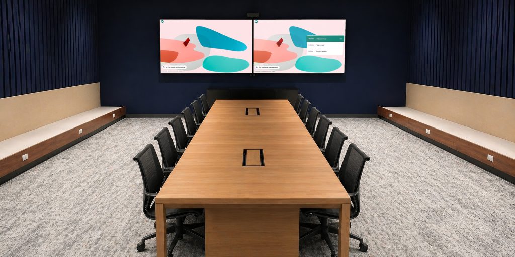 Enterprise audiovisual integration supporting film production office collaboration spaces