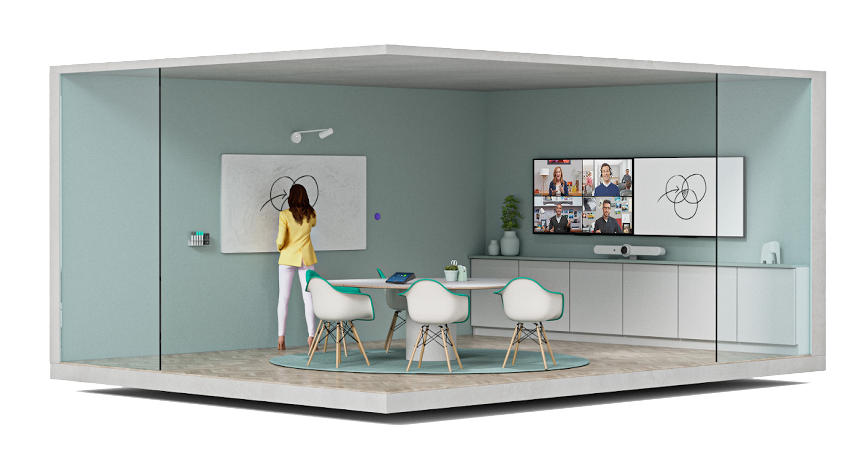 Zoom Room Video Conferenceing integration for small spaces Zoom Room Video Conferencing Integration for Huddle Rooms