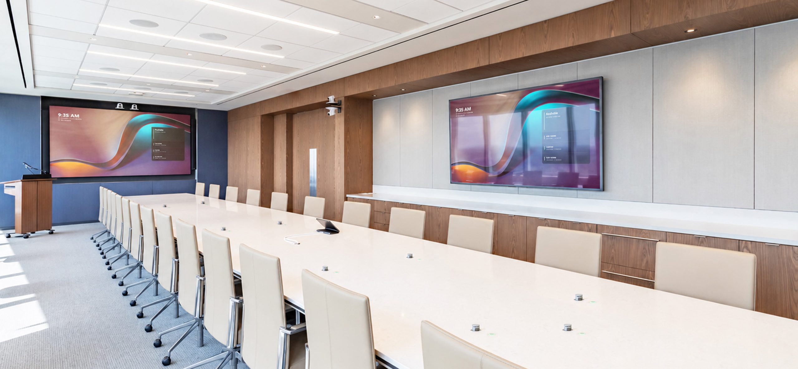 Western Midstream conference room with AI-powered video conferencing, wireless collaboration, and direct view LED display technology.