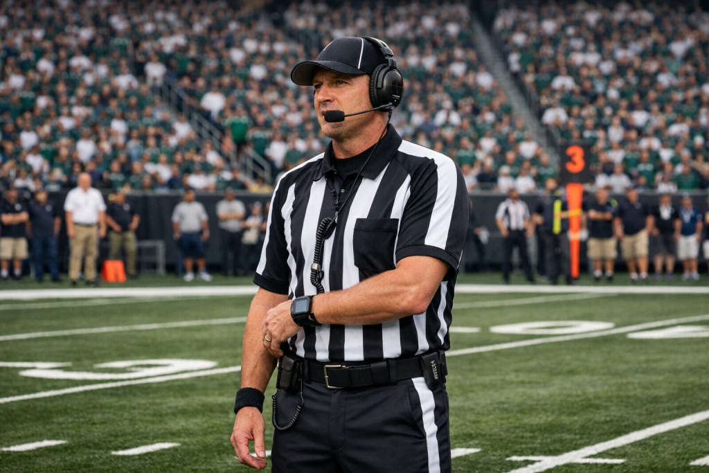 referee using 2 way microphone communication integrated by Ford AV