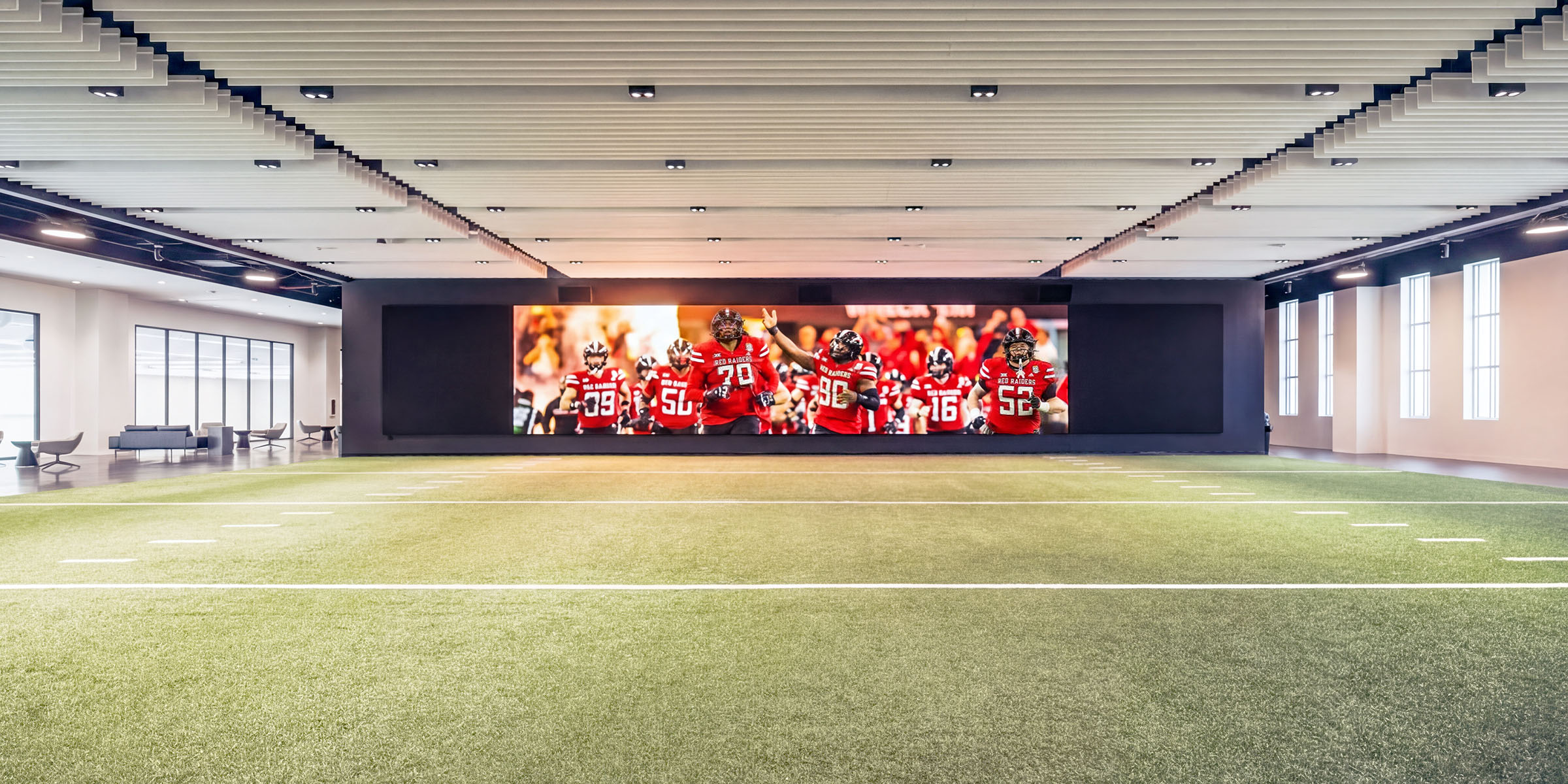 Display signage supporting engagement at Texas Tech stadium