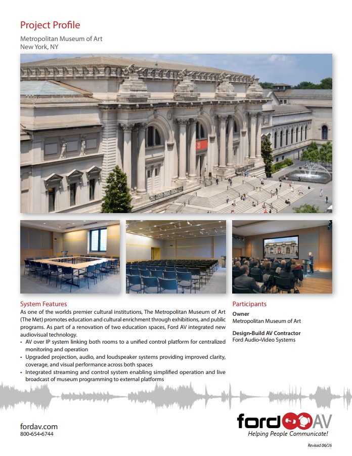 Metropolitan Museum of Art Ford AV Project Profile