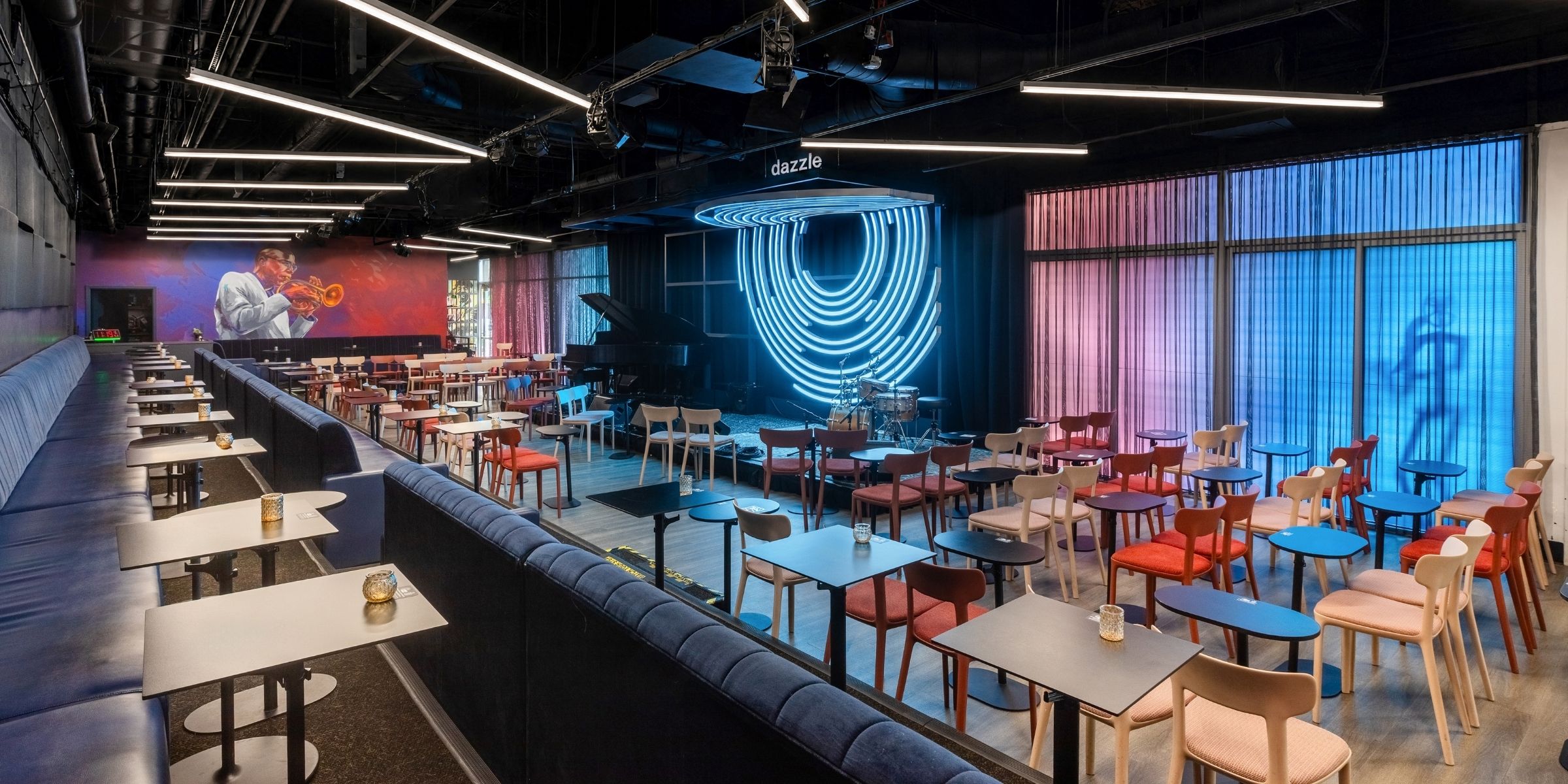 Entertainment venue AV integration at Dazzle jazz club in Denver, Colorado
