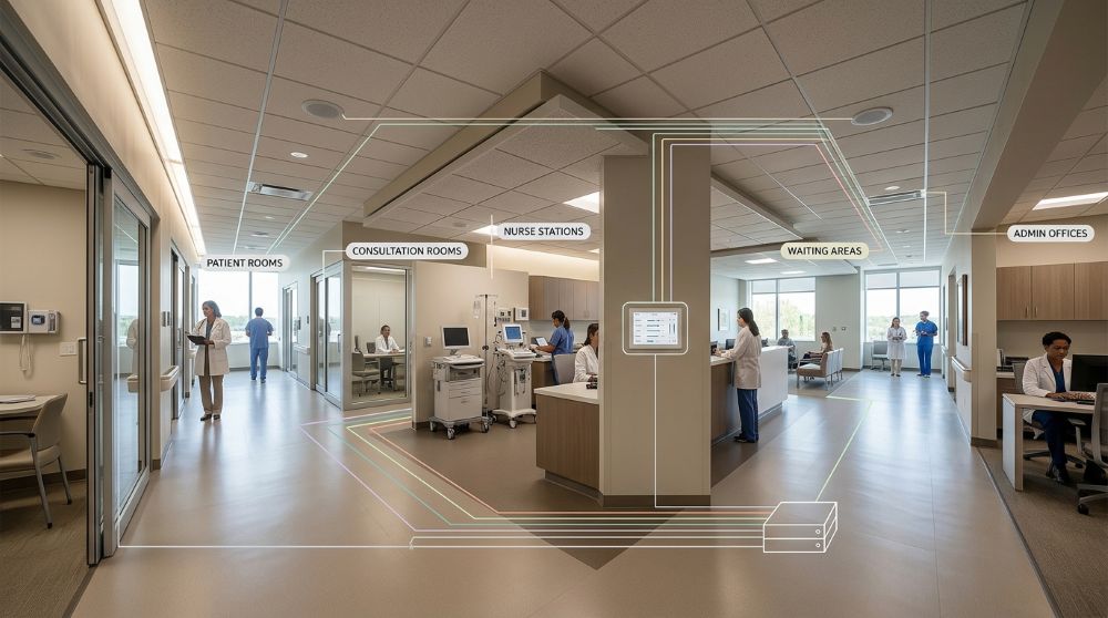 Networked zone control for hospital integration