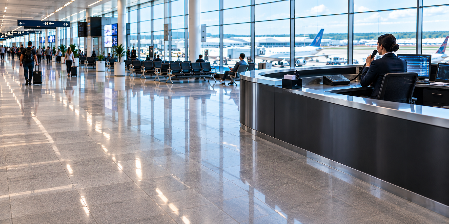 Airport Announcement at the Gate using Ford AV installed Paging system